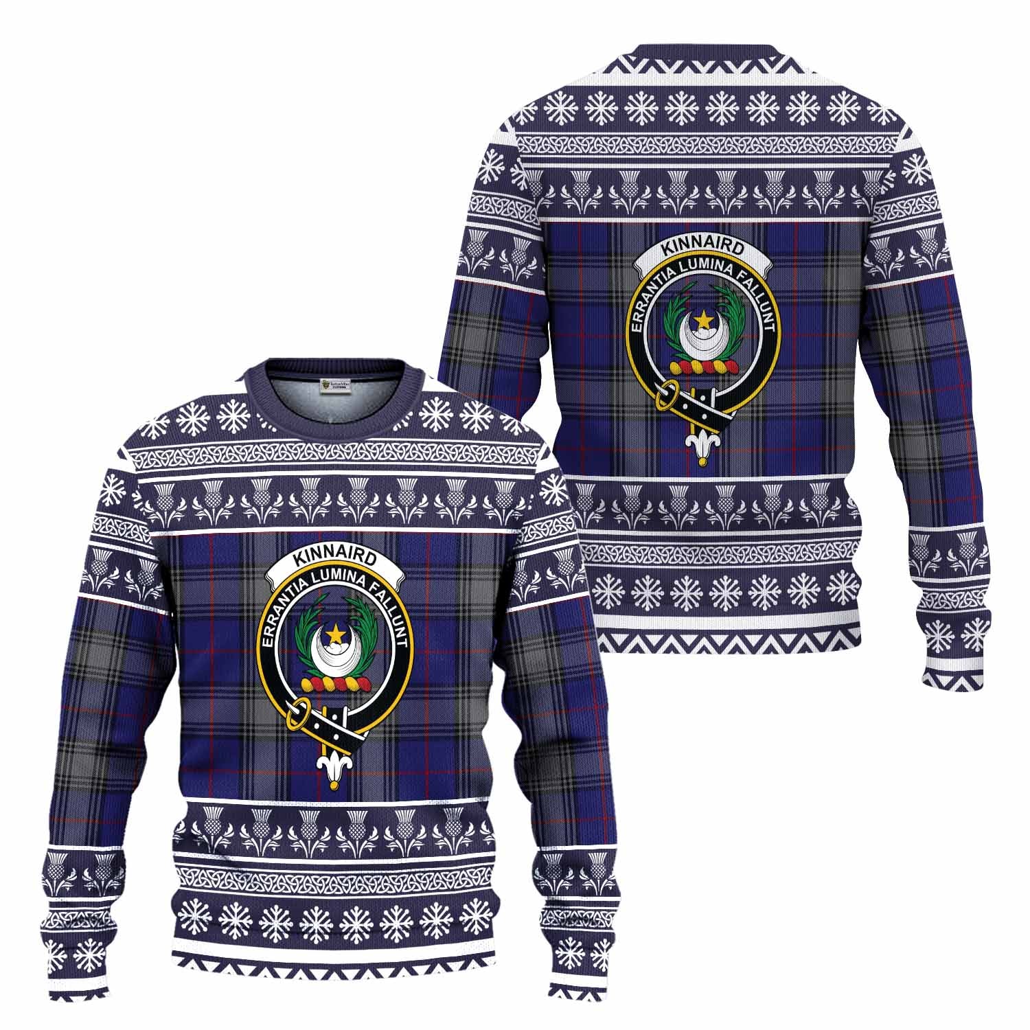 Kinnaird Clan Tartan Christmas Ugly Sweater with Family Crest - Tartan Vibes Clothing