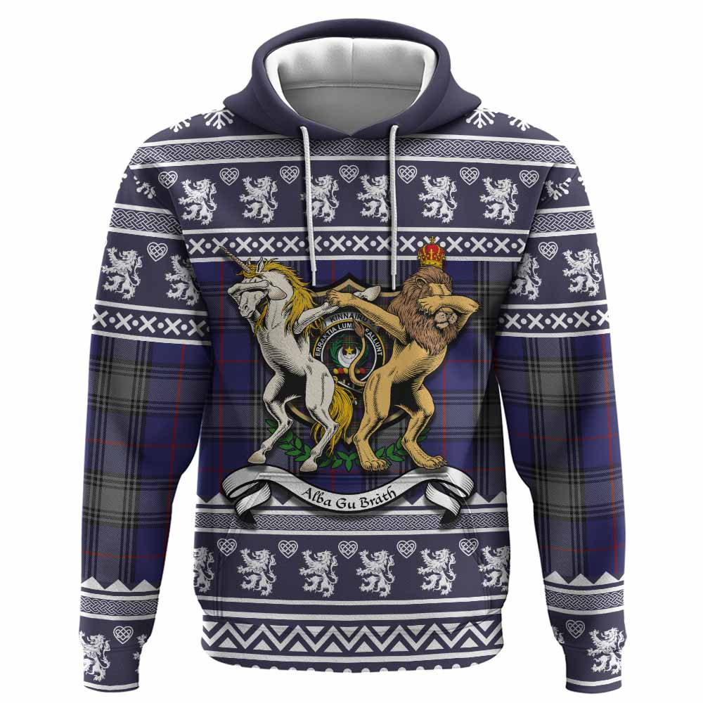 Kinnaird Clan Tartan Crest Christmas Hoodie Coat of Arms Funny Style - Tartan Vibes Clothing