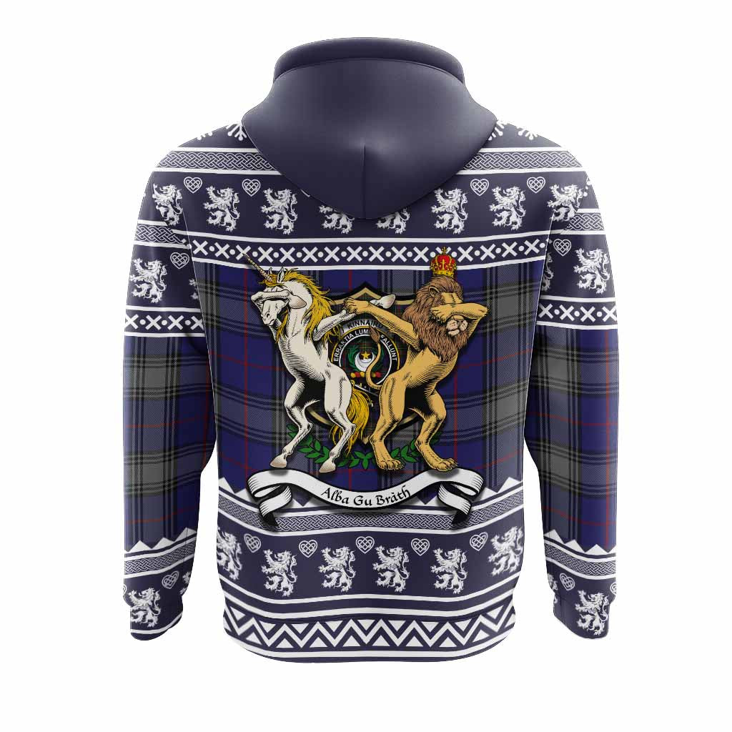 Kinnaird Clan Tartan Crest Christmas Hoodie Coat of Arms Funny Style - Tartan Vibes Clothing
