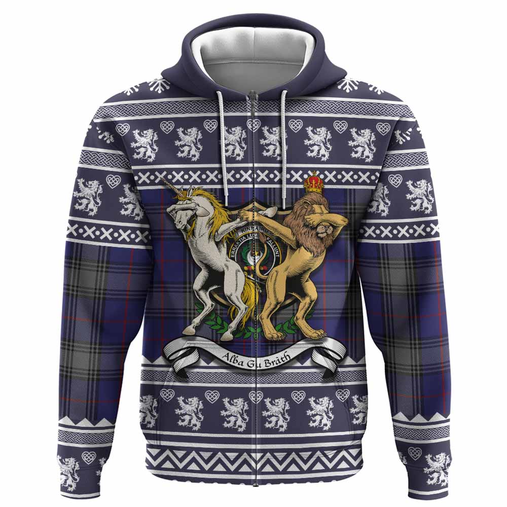 Kinnaird Clan Tartan Crest Christmas Hoodie Coat of Arms Funny Style - Tartan Vibes Clothing