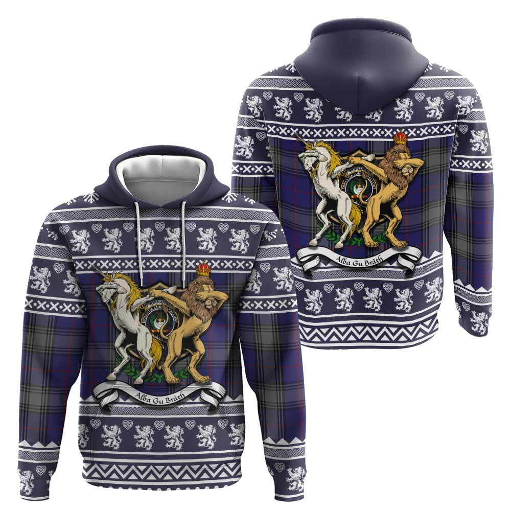 Kinnaird Clan Tartan Crest Christmas Hoodie Coat of Arms Funny Style - Tartan Vibes Clothing