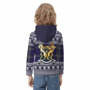 Kinnaird Clan Tartan Crest Christmas Kid Hoodie Coat of Arms Funny Style