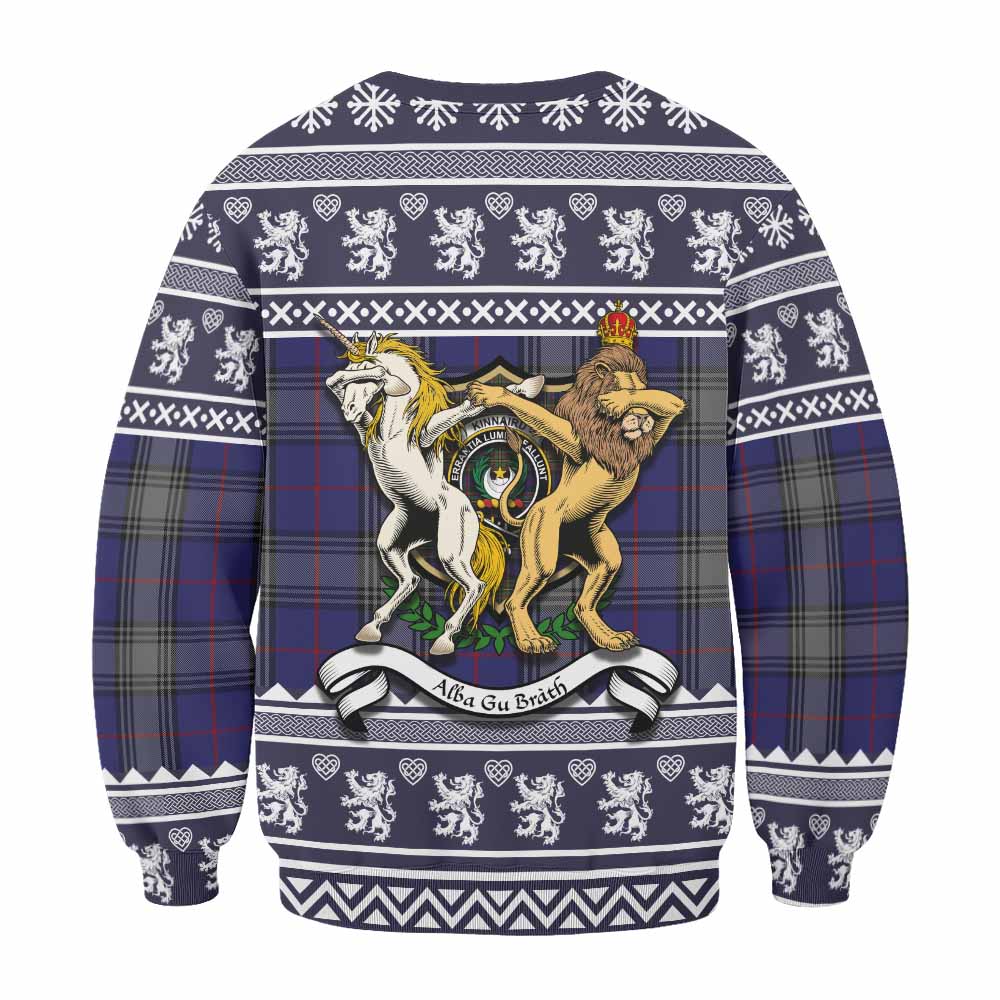 Kinnaird Clan Tartan Crest Christmas Sweatshirt Coat of Arms Funny Style - Tartan Vibes Clothing