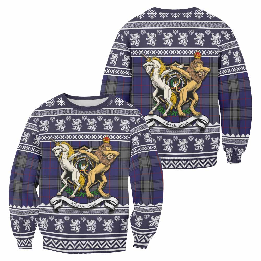 Kinnaird Clan Tartan Crest Christmas Sweatshirt Coat of Arms Funny Style - Tartan Vibes Clothing