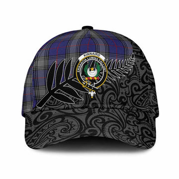 Kinnaird Crest Tartan Classic Cap with New Zealand Silver Fern Half Style