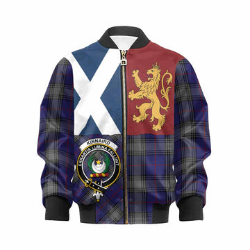 Kinnaird Crest Tartan Kid Bomber Jacket with Lion Rampant Saltire Style