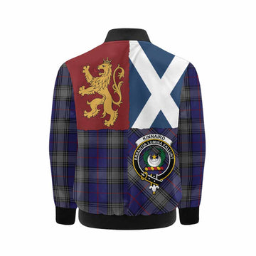 Kinnaird Crest Tartan Kid Bomber Jacket with Lion Rampant Saltire Style
