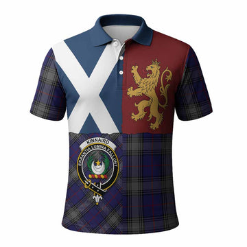 Kinnaird Crest Tartan Polo Shirt with Lion Rampant Saltire Style