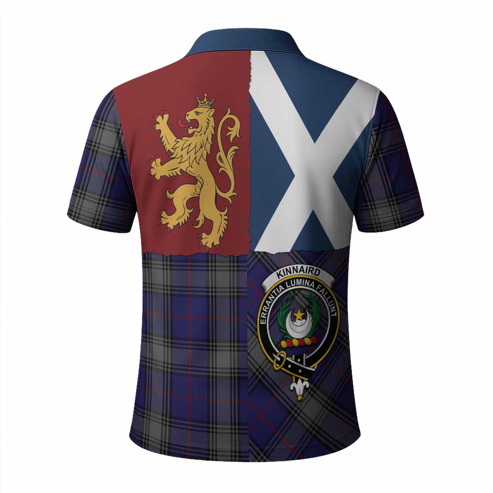 Kinnaird Crest Tartan Polo Shirt with Lion Rampant Saltire Style