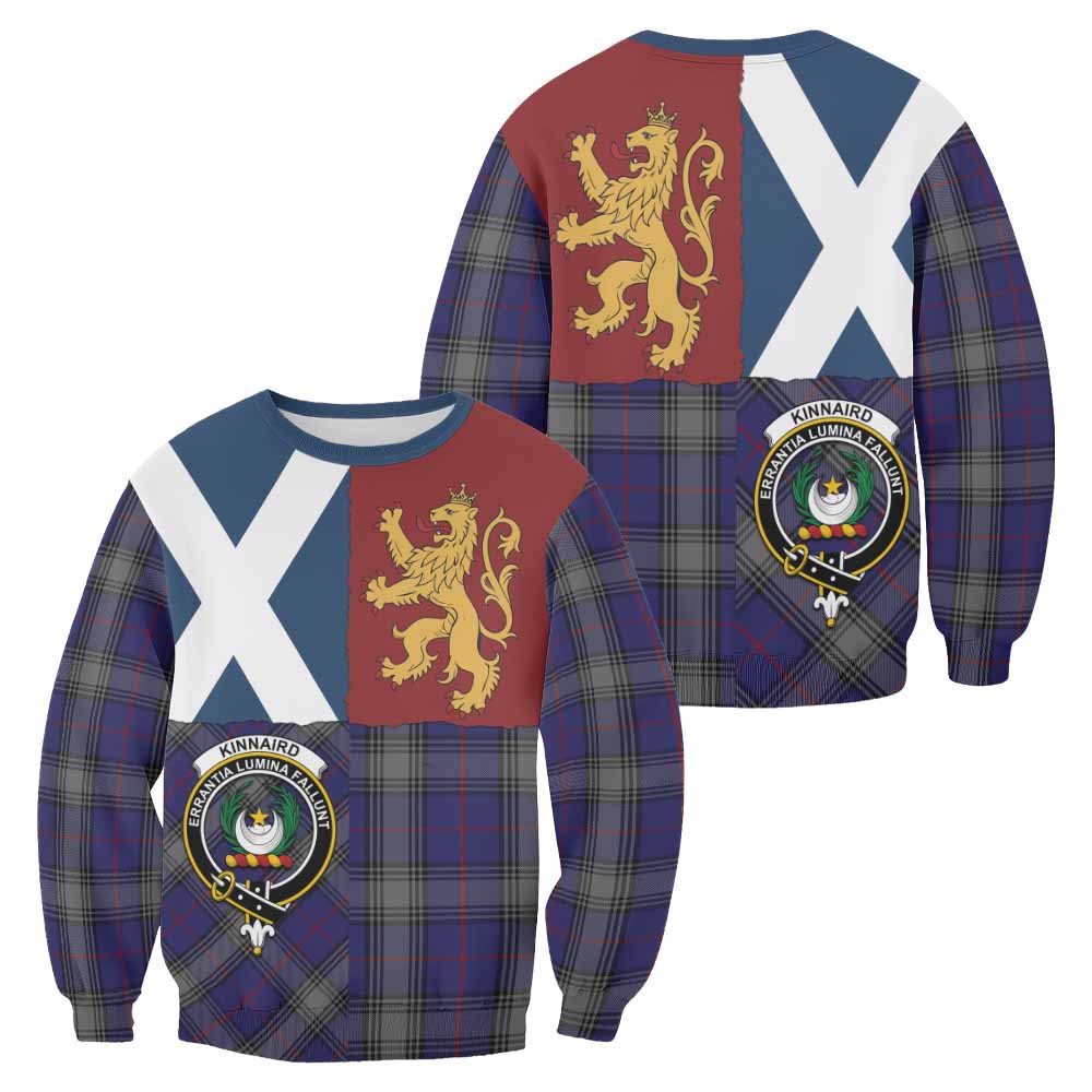 Kinnaird Crest Tartan Sweatshirt with Lion Rampant Saltire Style