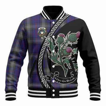 Kinnaird Family Crest Tartan Baseball Jacket Alba Thistle Inspired