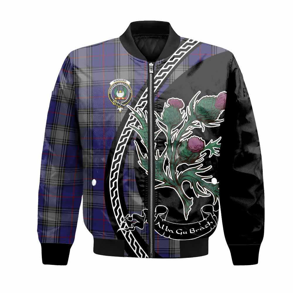 Kinnaird Family Crest Tartan Bomber Jacket Alba Thistle Inspired - Tartan Vibes Clothing