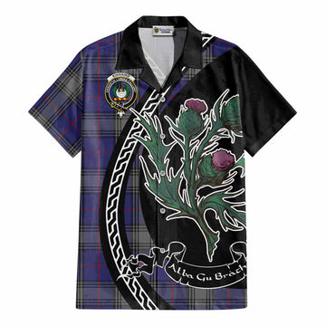 Kinnaird Family Crest Tartan Cotton Hawaiian Shirt Alba Thistle Inspired - Tartan Vibes Clothing
