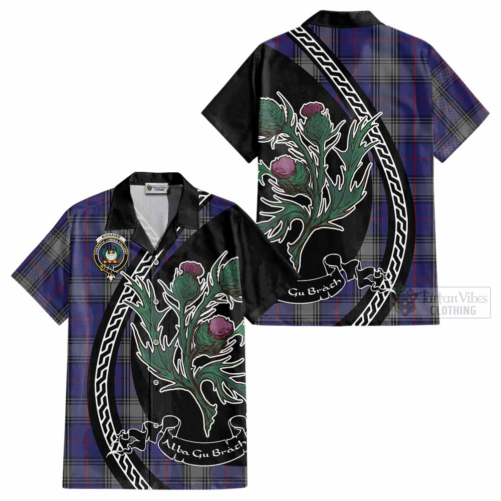 Kinnaird Family Crest Tartan Cotton Hawaiian Shirt Alba Thistle Inspired - Tartan Vibes Clothing