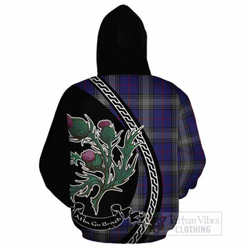 Kinnaird Family Crest Tartan Cotton Hoodie Alba Thistle Inspired