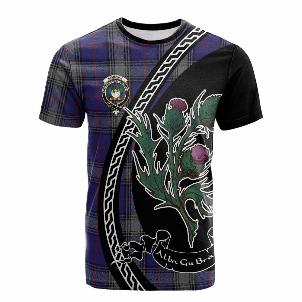 Kinnaird Family Crest Tartan Cotton T-shirt Alba Thistle Inspired - Tartan Vibes Clothing