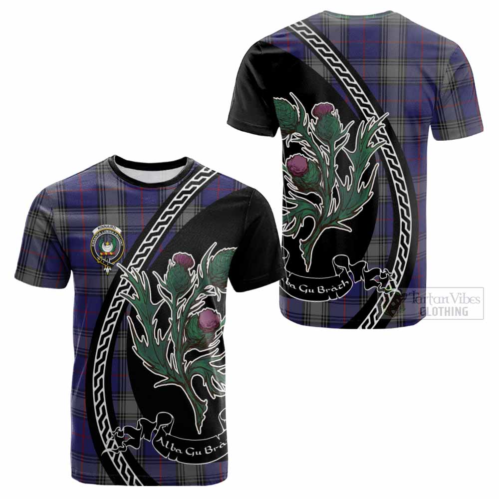 Kinnaird Family Crest Tartan Cotton T-shirt Alba Thistle Inspired - Tartan Vibes Clothing