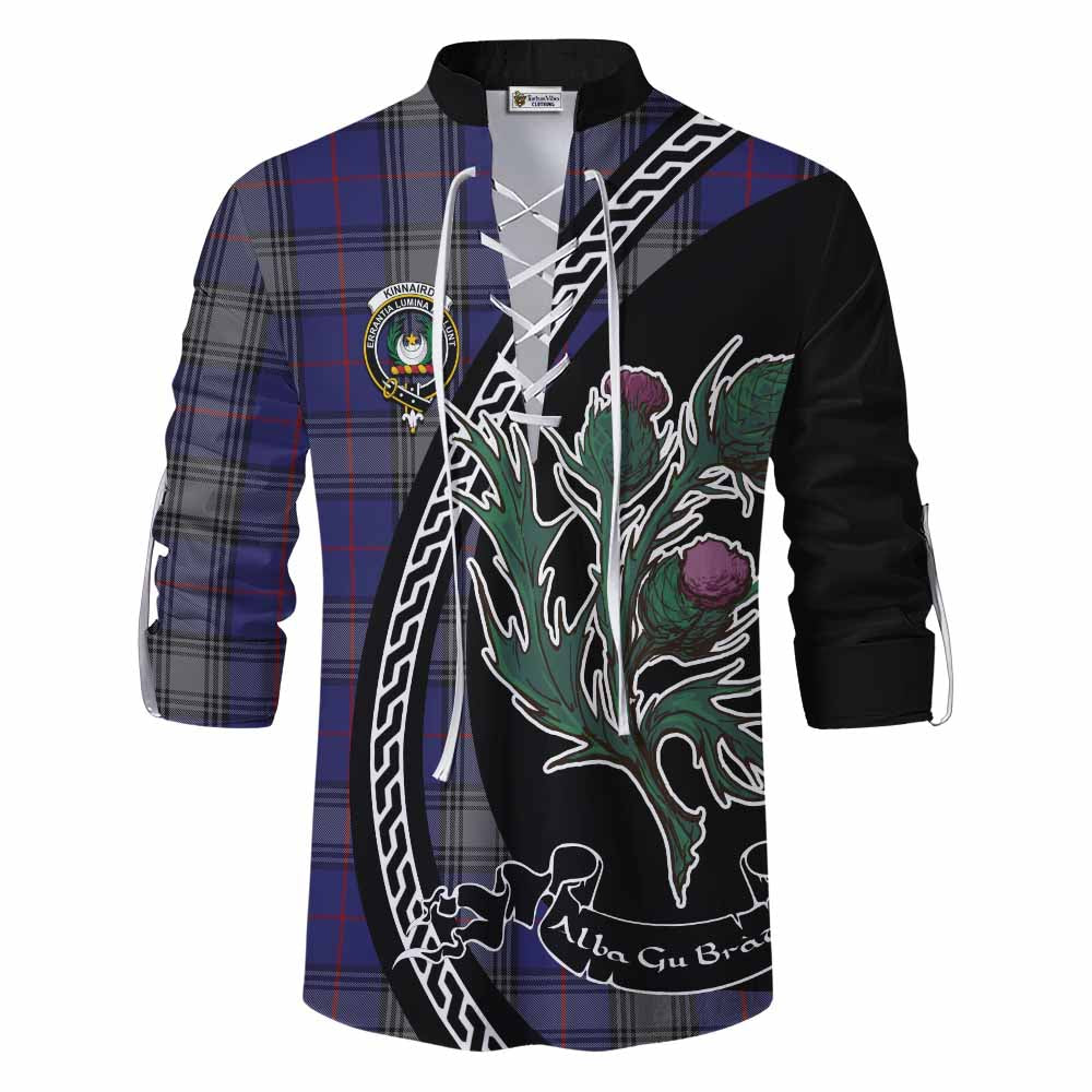 Kinnaird Family Crest Tartan Ghillie Shirt Alba Thistle Inspired - Tartan Vibes Clothing