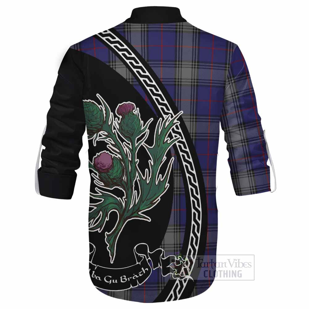 Kinnaird Family Crest Tartan Ghillie Shirt Alba Thistle Inspired - Tartan Vibes Clothing