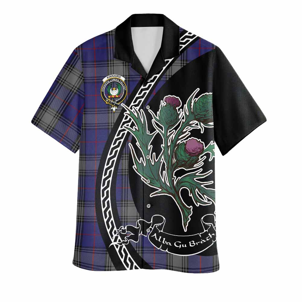 Kinnaird Family Crest Tartan Hawaiian Shirt Alba Thistle Inspired - Tartan Vibes Clothing