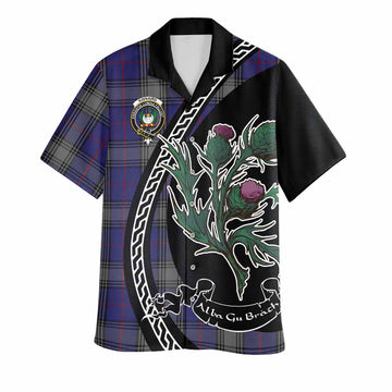 Kinnaird Family Crest Tartan Hawaiian Shirt Alba Thistle Inspired