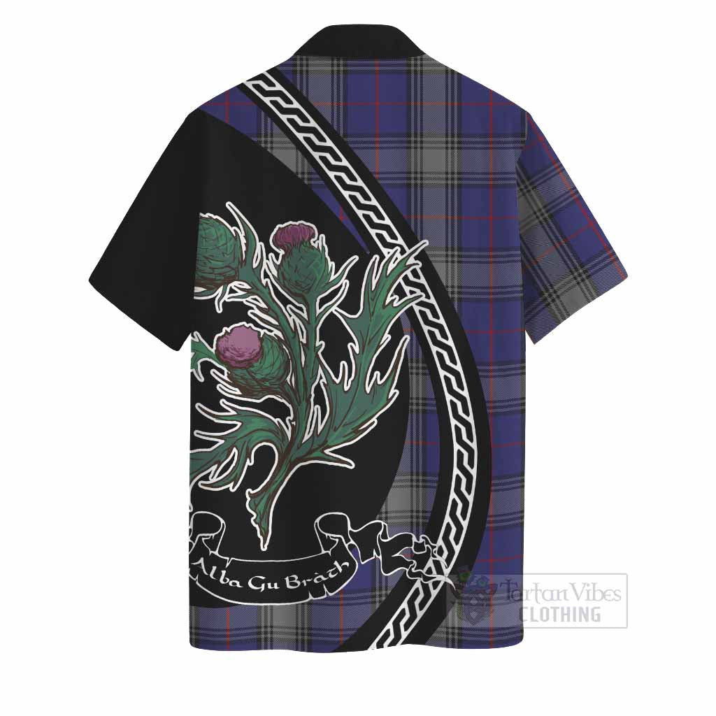 Kinnaird Family Crest Tartan Hawaiian Shirt Alba Thistle Inspired - Tartan Vibes Clothing