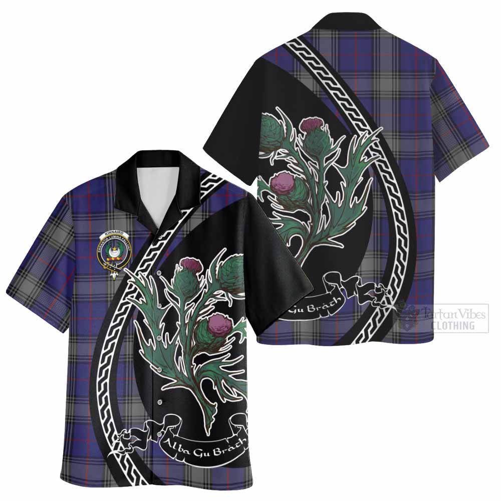 Kinnaird Family Crest Tartan Hawaiian Shirt Alba Thistle Inspired - Tartan Vibes Clothing