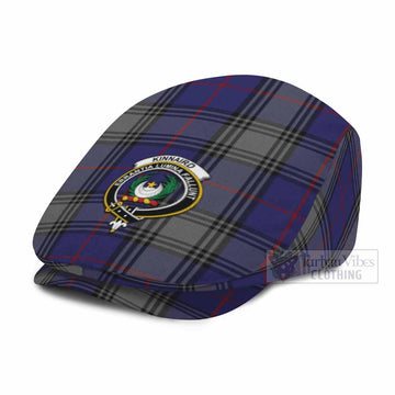 Kinnaird Family Crest Tartan Jeff Cap, Tartan Flat Cap
