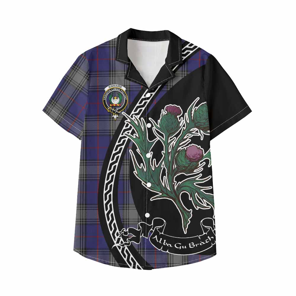 Kinnaird Family Crest Tartan Kid Hawaiian Shirt Alba Thistle Inspired - Tartan Vibes Clothing