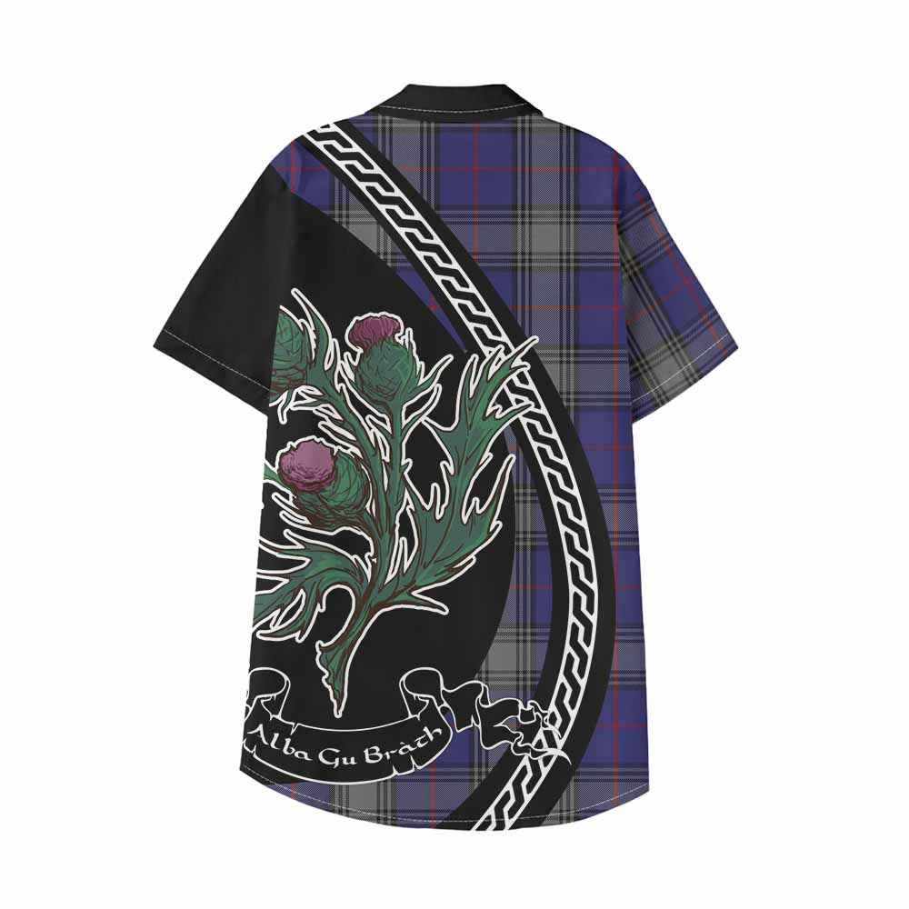 Kinnaird Family Crest Tartan Kid Hawaiian Shirt Alba Thistle Inspired - Tartan Vibes Clothing