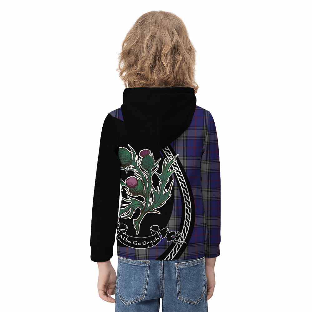 Kinnaird Family Crest Tartan Kid Hoodie Alba Thistle Inspired - Tartan Vibes Clothing