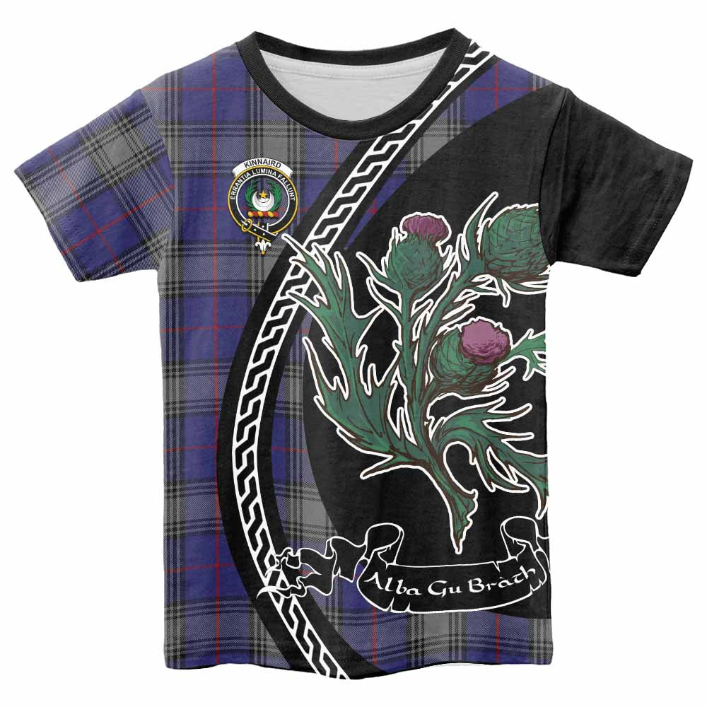 Kinnaird Family Crest Tartan Kid T-shirt Alba Thistle Inspired - Tartan Vibes Clothing