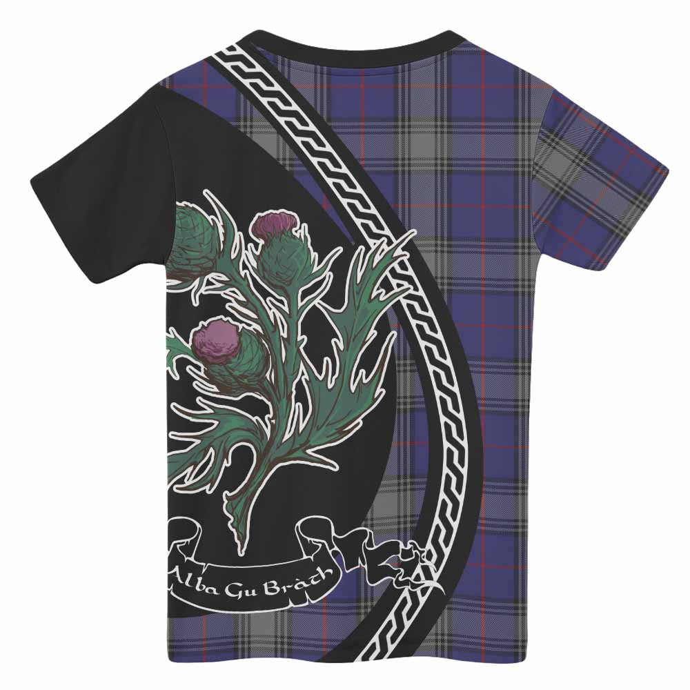 Kinnaird Family Crest Tartan Kid T-shirt Alba Thistle Inspired - Tartan Vibes Clothing