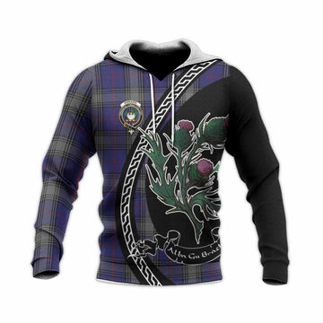 Kinnaird Family Crest Tartan Knitted Hoodie Alba Thistle Inspired