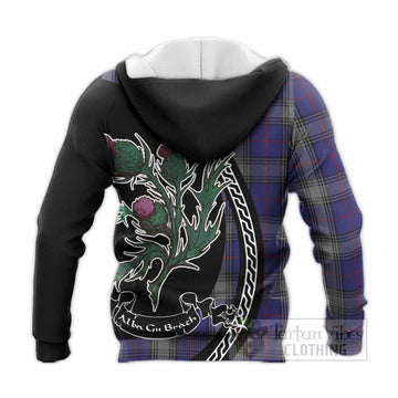 Kinnaird Family Crest Tartan Knitted Hoodie Alba Thistle Inspired