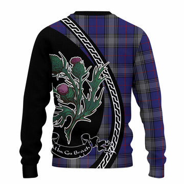 Kinnaird Family Crest Tartan Knitted Sweater Alba Thistle Inspired