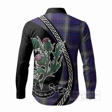 Kinnaird Family Crest Tartan Long Sleeve Button Shirts Alba Thistle Inspired
