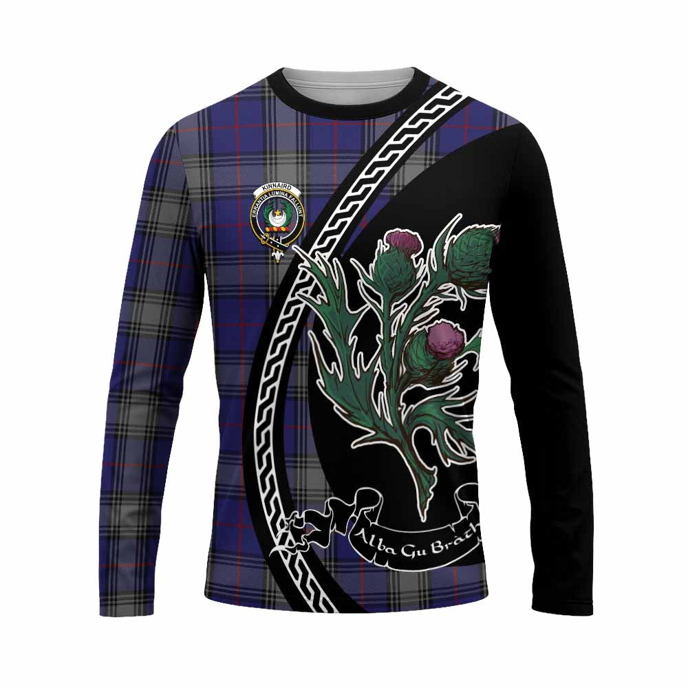 Kinnaird Family Crest Tartan Long Sleeve T-Shirt Alba Thistle Inspired - Tartan Vibes Clothing