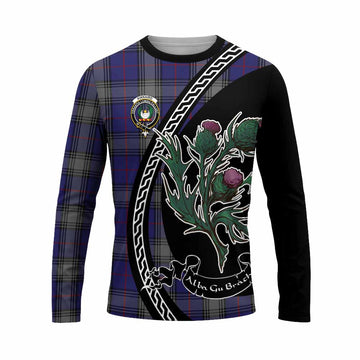 Kinnaird Family Crest Tartan Long Sleeve T-Shirt Alba Thistle Inspired - Tartan Vibes Clothing