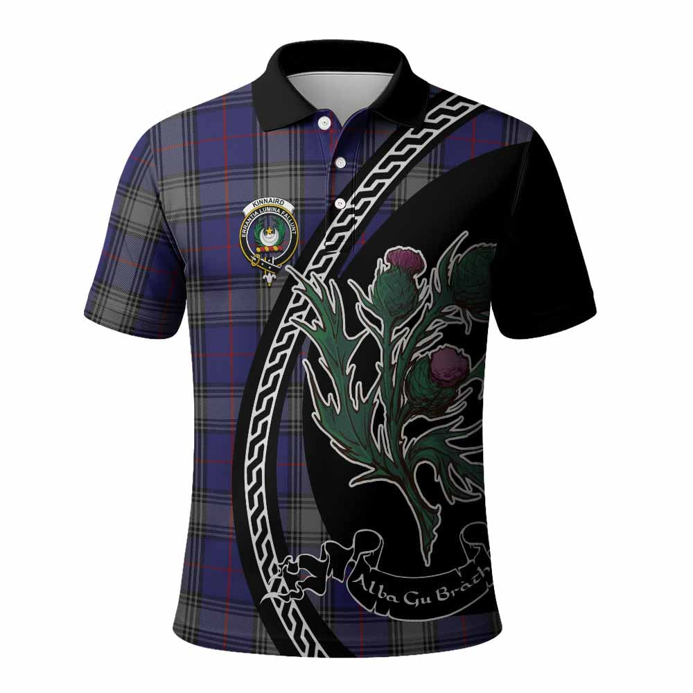 Kinnaird Family Crest Tartan Polo Shirt Alba Thistle Inspired - Tartan Vibes Clothing