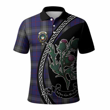 Kinnaird Family Crest Tartan Polo Shirt Alba Thistle Inspired