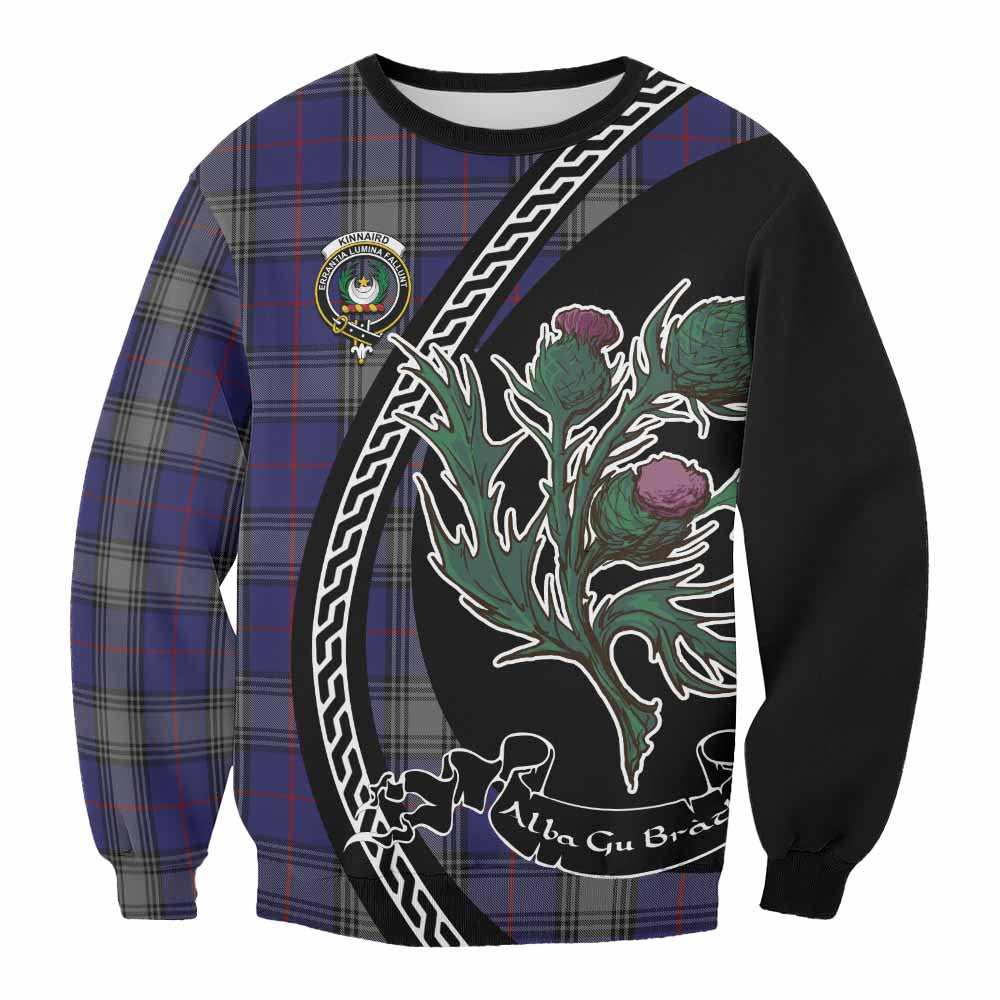 Kinnaird Family Crest Tartan Sweatshirt Alba Thistle Inspired - Tartan Vibes Clothing