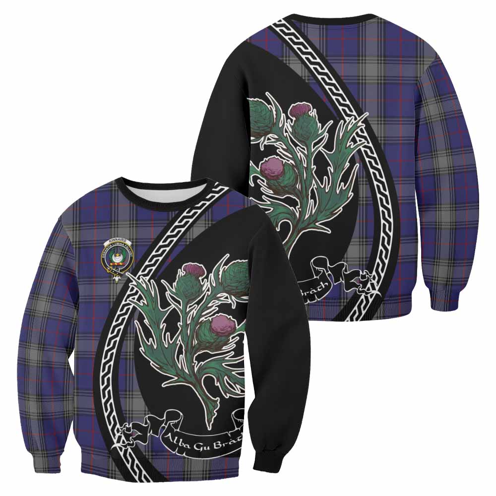 Kinnaird Family Crest Tartan Sweatshirt Alba Thistle Inspired - Tartan Vibes Clothing