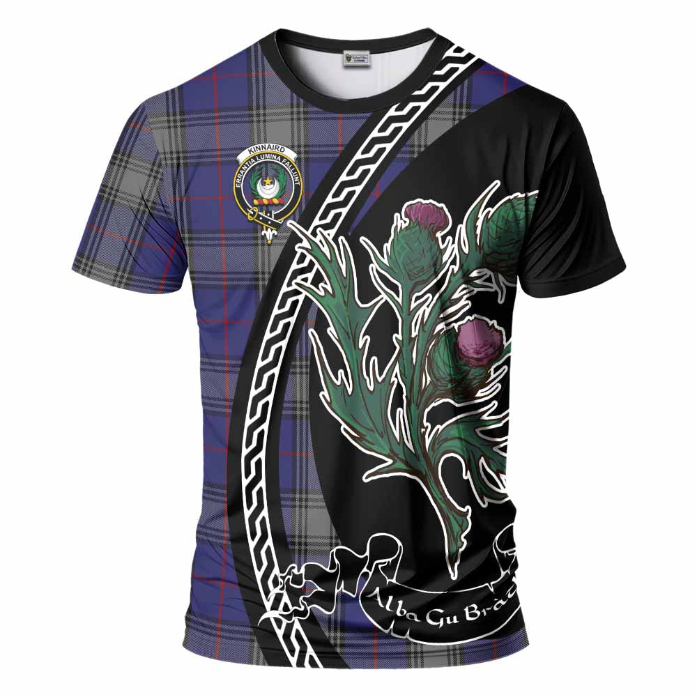 Kinnaird Family Crest Tartan T-Shirt Alba Thistle Inspired - Tartan Vibes Clothing