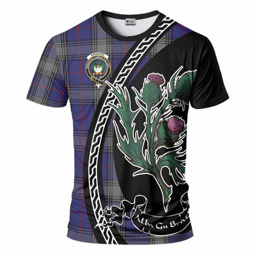 Kinnaird Family Crest Tartan T-Shirt Alba Thistle Inspired - Tartan Vibes Clothing