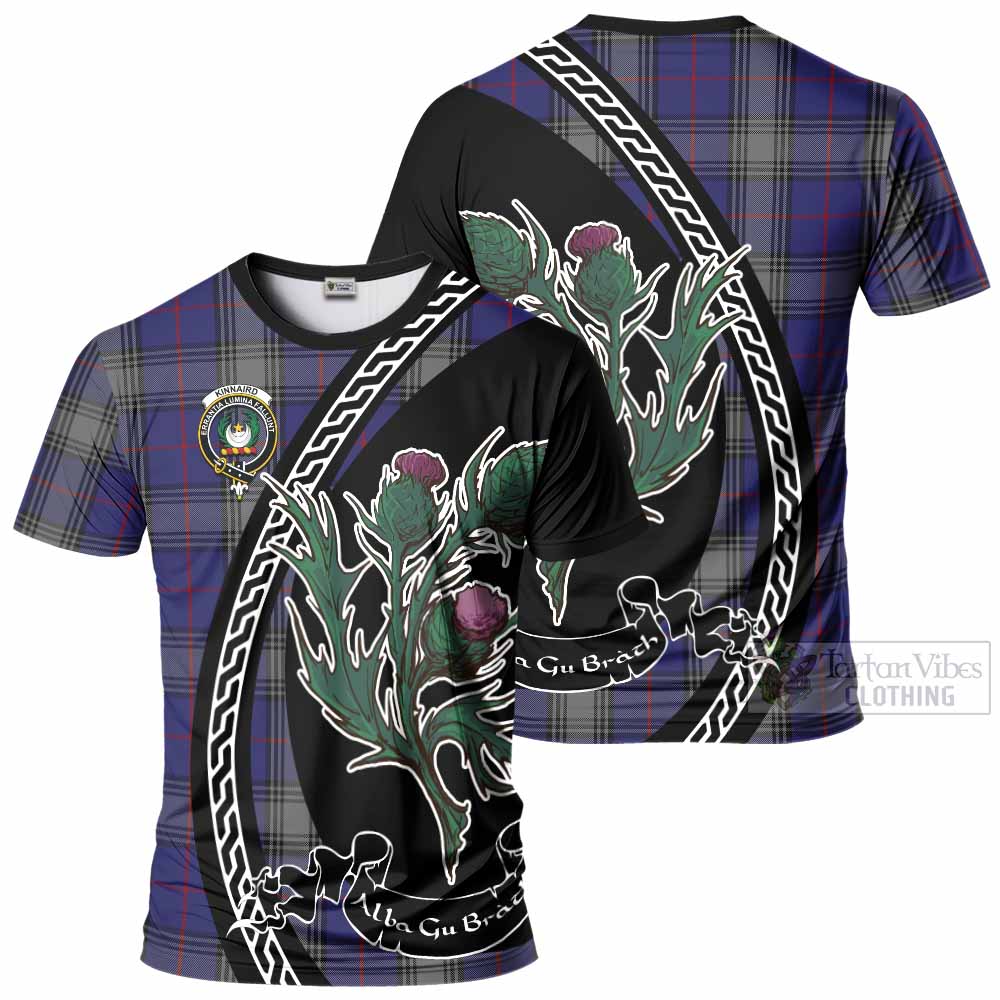 Kinnaird Family Crest Tartan T-Shirt Alba Thistle Inspired - Tartan Vibes Clothing
