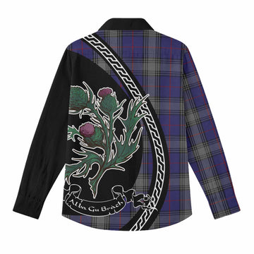 Kinnaird Family Crest Tartan Women Casual Shirt Alba Thistle Inspired - Tartan Vibes Clothing