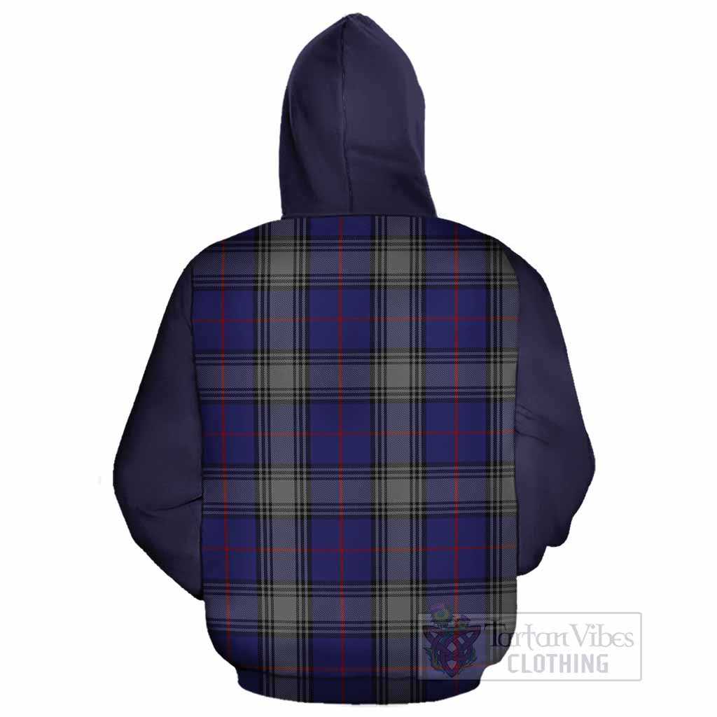Kinnaird Tartan Accent Cotton Hoodie with Family Crest