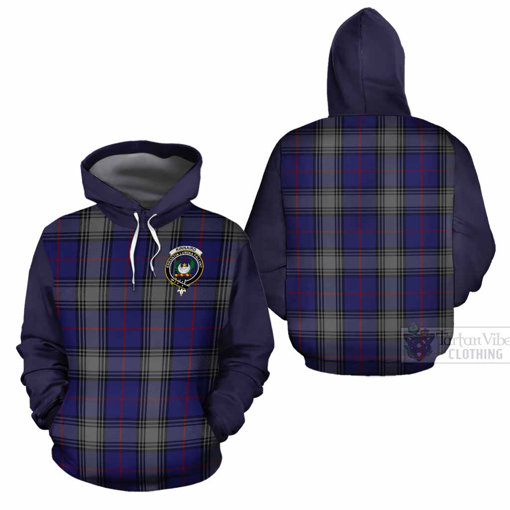 Kinnaird Tartan Accent Cotton Hoodie with Family Crest