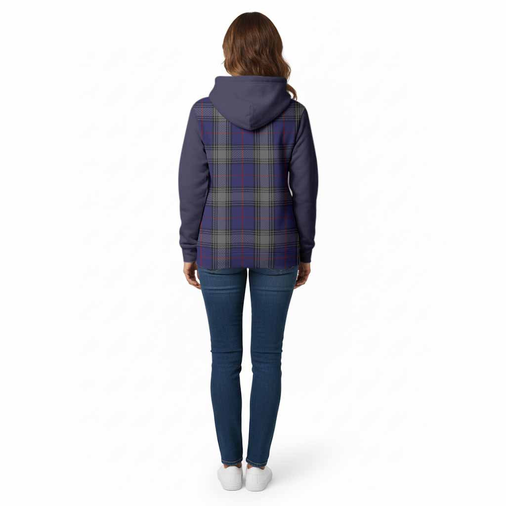 Kinnaird Tartan Accent Cotton Hoodie with Family Crest